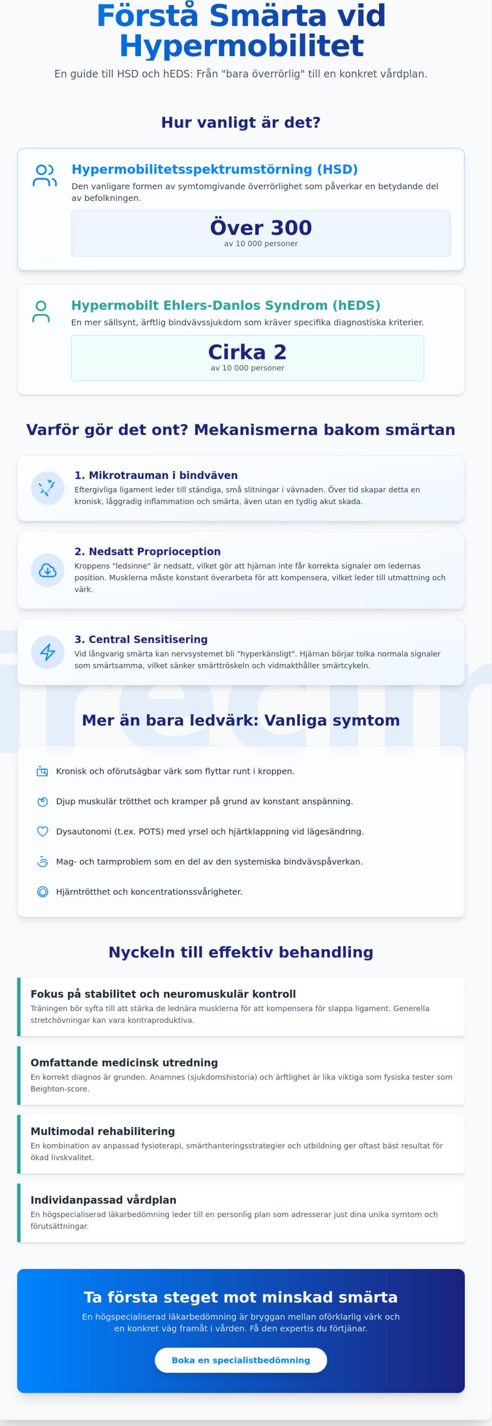 Behandling av smärta vid hypermobilitet: En medicinsk guide till HSD och EDS